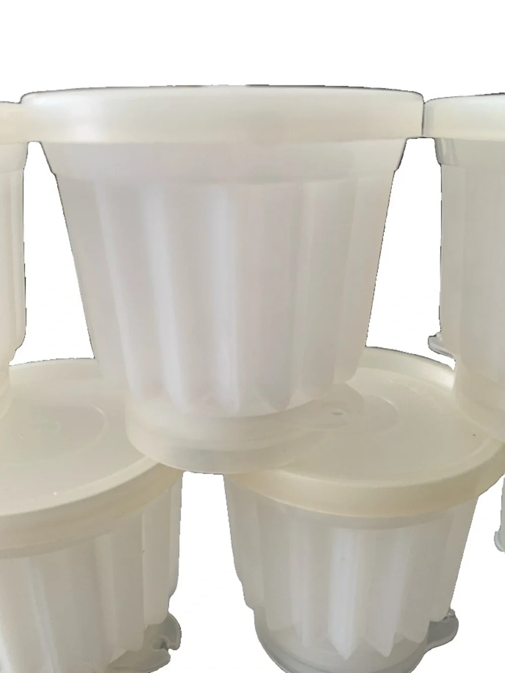 Vintage Tupperware Jel-N-Serve Jello Jell o Molds Lot of 7 With Lids #297 USA